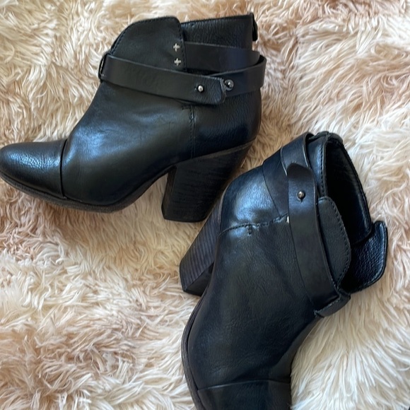 Rag & Bone | HARROW Leather Ankle Boho Boots Booties | Black | Size 36 | 5.5 US - Picture 6 of 13